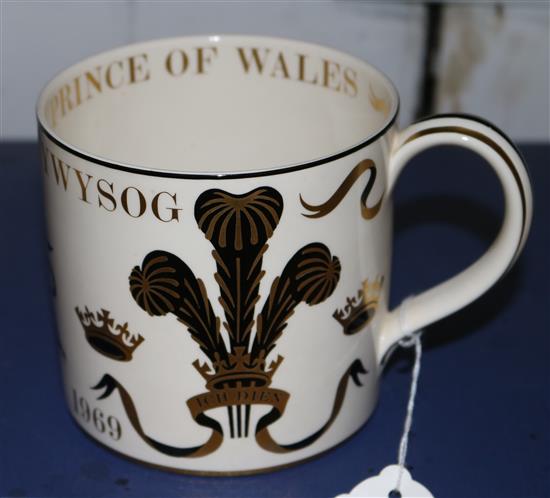 Richard Guyatt for Wedgwood 1969 Investiture mug and an Aynsley six piece bone china coffee set, cased (mint)(-)